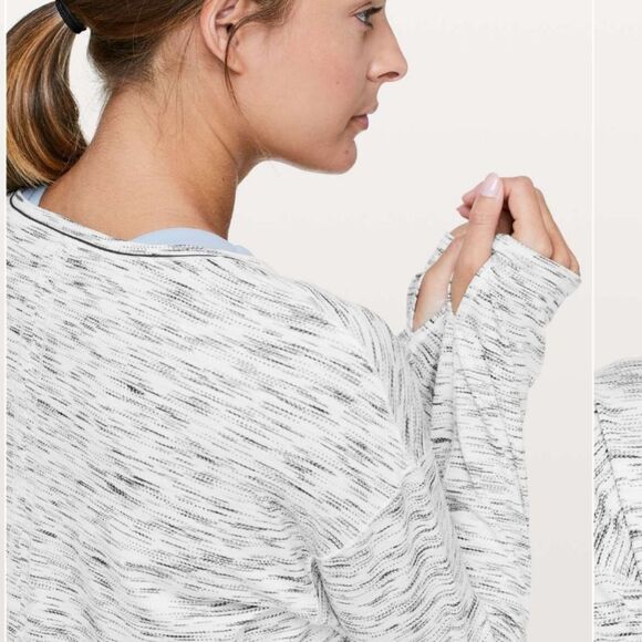 Lululemon Sweat Embrace Long Sleeve Tiger Space Dye Black White Estimated 10 - Picture 2 of 11